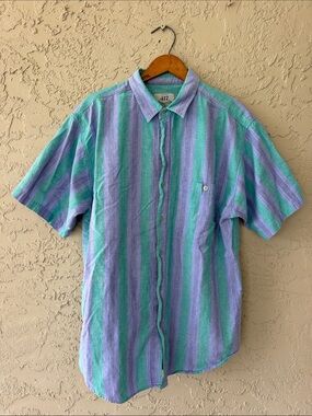 Striped blue and green shirt